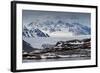 Glacier Backed by Snowy Mountains-Eleanor Scriven-Framed Photographic Print