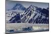 Glacier Backed by Snowy Mountains-Eleanor-Mounted Photographic Print