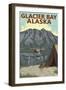 Glacier Bay, Alaska, Bush Plane Fishing-Lantern Press-Framed Art Print