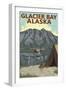 Glacier Bay, Alaska, Bush Plane Fishing-Lantern Press-Framed Art Print