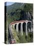 Glacier Express and Landwasser Viaduct, Filisur, Graubunden, Switzerland-Doug Pearson-Stretched Canvas