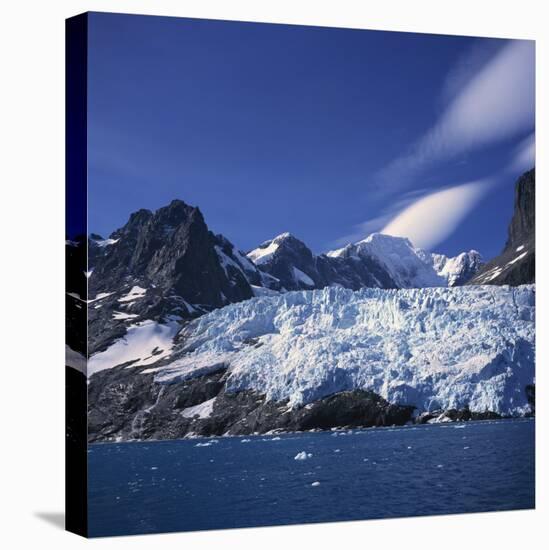 Glacier Flow Reaching the Edge of the Drygalski Fjord, South Georgia Islands, Polar Regions-Geoff Renner-Stretched Canvas