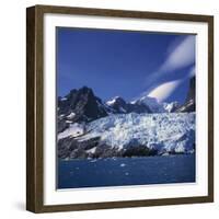 Glacier Flow Reaching the Edge of the Drygalski Fjord, South Georgia Islands, Polar Regions-Geoff Renner-Framed Photographic Print