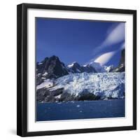 Glacier Flow Reaching the Edge of the Drygalski Fjord, South Georgia Islands, Polar Regions-Geoff Renner-Framed Photographic Print