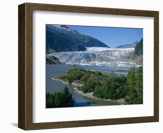 Glacier Flowing from the Juneau Icefield to the Proglacial Lake, Alaska, USA-Waltham Tony-Framed Photographic Print