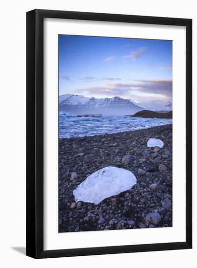 Glacier Ice Floating In The Jokulsarlon Glacier Lagoon. Vatnajokull National Park. Iceland-Oscar Dominguez-Framed Photographic Print