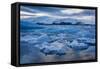 Glacier Ice Floating In The Jokulsarlon Glacier Lagoon. Vatnajokull National Park. Iceland-Oscar Dominguez-Framed Stretched Canvas