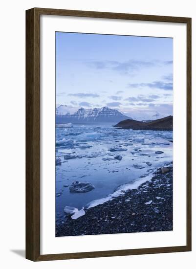 Glacier Ice Floating In The Jokulsarlon Glacier Lagoon. Vatnajokull National Park. Iceland-Oscar Dominguez-Framed Photographic Print