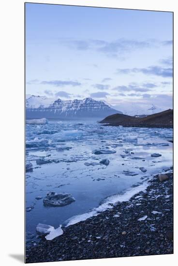 Glacier Ice Floating In The Jokulsarlon Glacier Lagoon. Vatnajokull National Park. Iceland-Oscar Dominguez-Mounted Premium Photographic Print