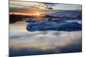 Glacier Ice Floating In The Jokulsarlon Glacier Lagoon. Vatnajokull National Park. Iceland-Oscar Dominguez-Mounted Photographic Print