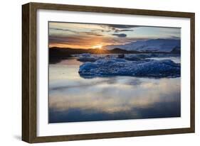 Glacier Ice Floating In The Jokulsarlon Glacier Lagoon. Vatnajokull National Park. Iceland-Oscar Dominguez-Framed Photographic Print