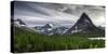 Glacier, Montana: a View of Grinnell Point from Many Glacier During Sunset-Brad Beck-Stretched Canvas