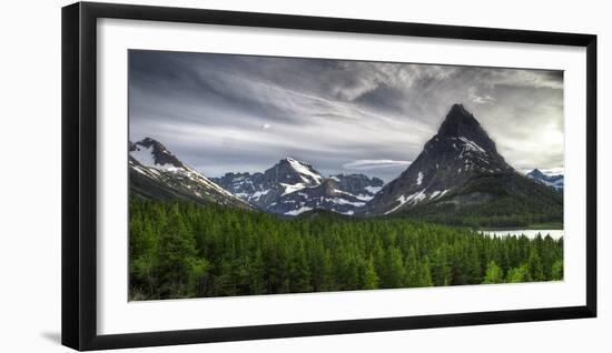 Glacier, Montana: a View of Grinnell Point from Many Glacier During Sunset-Brad Beck-Framed Photographic Print