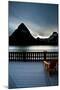 Glacier, Montana: Chairs Line the Deck of the Many Glacier Lodge During Sunset-Brad Beck-Mounted Photographic Print