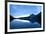 Glacier, Montana: Many Glacier Lodge Reflects Off of Swifcurrent Lake During Sunrise-Brad Beck-Framed Photographic Print