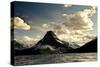 Glacier, Montana: the Sun Setting over Sinopah Mountain at Two Medicine Lake-Brad Beck-Stretched Canvas