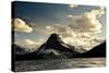 Glacier, Montana: the Sun Setting over Sinopah Mountain at Two Medicine Lake-Brad Beck-Stretched Canvas