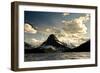 Glacier, Montana: the Sun Setting over Sinopah Mountain at Two Medicine Lake-Brad Beck-Framed Photographic Print