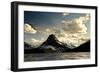 Glacier, Montana: the Sun Setting over Sinopah Mountain at Two Medicine Lake-Brad Beck-Framed Photographic Print