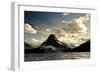 Glacier, Montana: the Sun Setting over Sinopah Mountain at Two Medicine Lake-Brad Beck-Framed Photographic Print