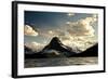 Glacier, Montana: the Sun Setting over Sinopah Mountain at Two Medicine Lake-Brad Beck-Framed Photographic Print