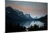 Glacier, Montana: Wild Goose Island Reflecting in St Mary Lake During Sunrise-Brad Beck-Mounted Photographic Print