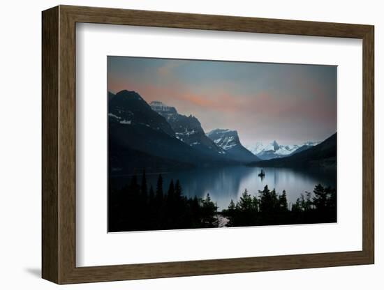 Glacier, Montana: Wild Goose Island Reflecting in St Mary Lake During Sunrise-Brad Beck-Framed Photographic Print