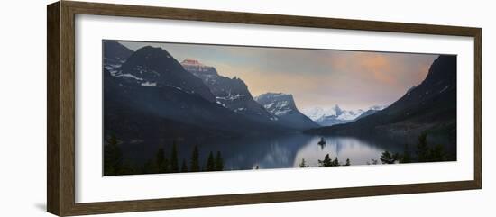 Glacier, Montana: Wild Goose Island Reflecting in St Mary Lake During Sunrise-Brad Beck-Framed Photographic Print