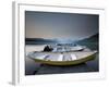 Glacier National Park- Boats Rest on a Dock in Front of Lake Mcdonald.-Ian Shive-Framed Photographic Print