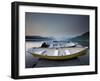 Glacier National Park- Boats Rest on a Dock in Front of Lake Mcdonald.-Ian Shive-Framed Photographic Print