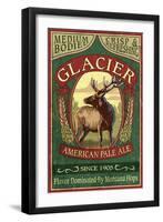 Glacier National Park - Elk Pale Ale-Lantern Press-Framed Art Print