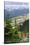 Glacier National Park - Going to the Sun Road and Hikers-Lantern Press-Stretched Canvas