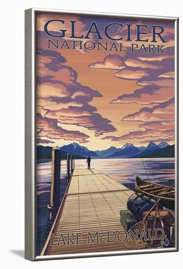 Glacier National Park - Lake Mcdonald, c.2009-Lantern Press-Framed Art Print