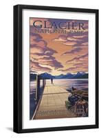 Glacier National Park - Lake Mcdonald, c.2009-Lantern Press-Framed Art Print