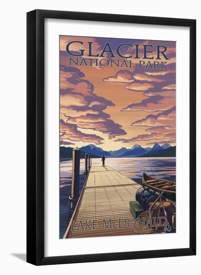 Glacier National Park - Lake Mcdonald, c.2009-Lantern Press-Framed Art Print