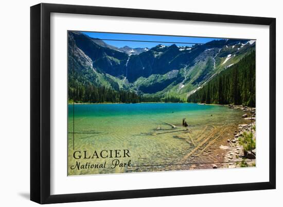 Glacier National Park, Montana - Avalanche Lake-Lantern Press-Framed Art Print