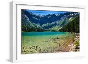 Glacier National Park, Montana - Avalanche Lake-Lantern Press-Framed Art Print