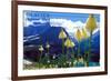 Glacier National Park, Montana - Beargrass in Bloom-Lantern Press-Framed Art Print