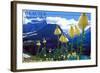 Glacier National Park, Montana - Beargrass in Bloom-Lantern Press-Framed Art Print