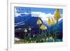 Glacier National Park, Montana - Beargrass in Bloom-Lantern Press-Framed Premium Giclee Print