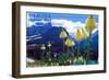 Glacier National Park, Montana - Beargrass in Bloom-Lantern Press-Framed Art Print