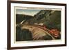 Glacier National Park, Montana - Empire Builder Train-Lantern Press-Framed Premium Giclee Print