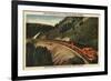 Glacier National Park, Montana - Empire Builder Train-Lantern Press-Framed Premium Giclee Print