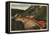 Glacier National Park, Montana - Empire Builder Train-Lantern Press-Framed Stretched Canvas