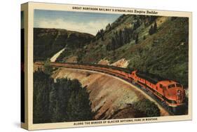 Glacier National Park, Montana - Empire Builder Train-Lantern Press-Stretched Canvas