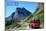 Glacier National Park, Montana - Going-to-the-Sun Road and Red Bus-Lantern Press-Mounted Art Print