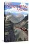 Glacier National Park, Montana - Great Northern Railway-Lantern Press-Stretched Canvas