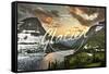 Glacier National Park, Montana - Hidden Lake and Bearhat Mountain - Badge-Lantern Press-Framed Stretched Canvas