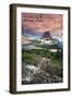 Glacier National Park, Montana - Hidden Lake and Bearhat Mountain Sunrise-Lantern Press-Framed Art Print