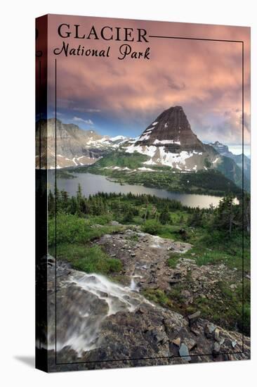 Glacier National Park, Montana - Hidden Lake and Bearhat Mountain Sunrise-Lantern Press-Stretched Canvas